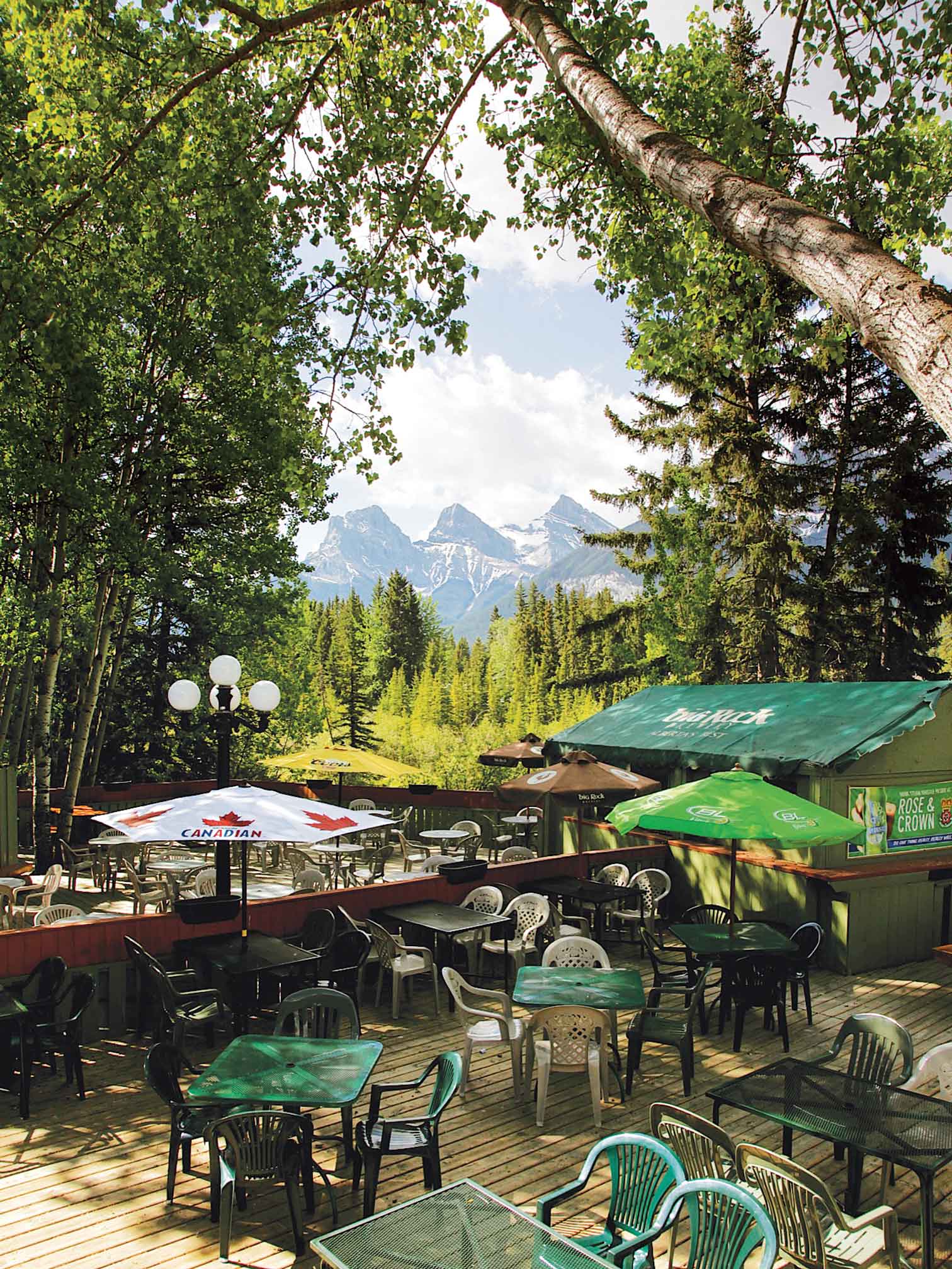Patios with Happy Hours: The Rose and Crown's shaded riverside patio