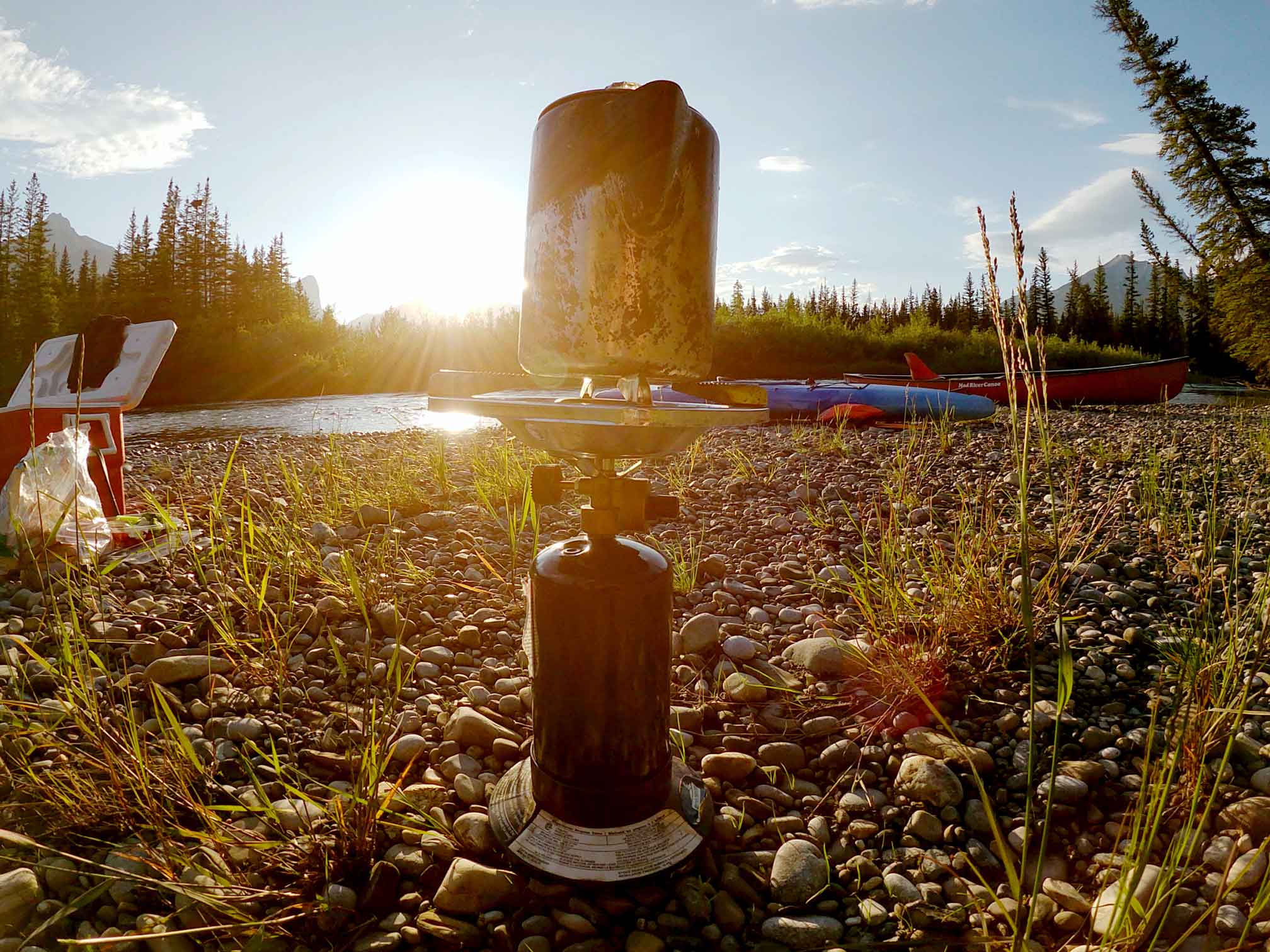 A propane camping stove
