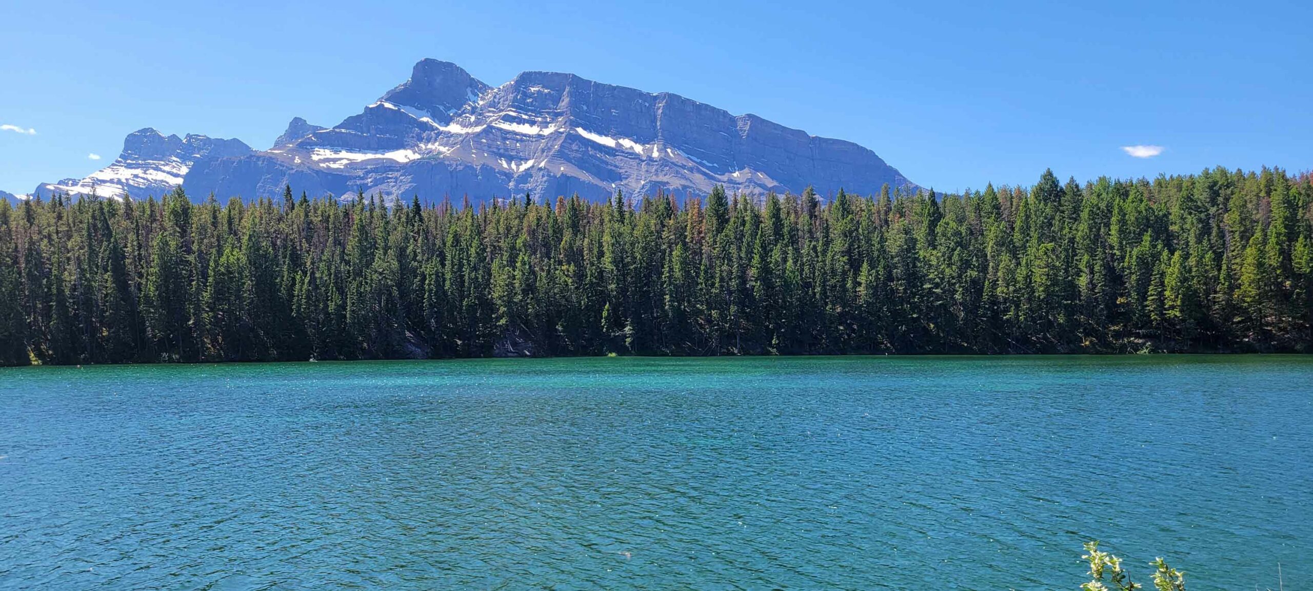 A great view of Mount Rundle from the Johnson Lake Trail.