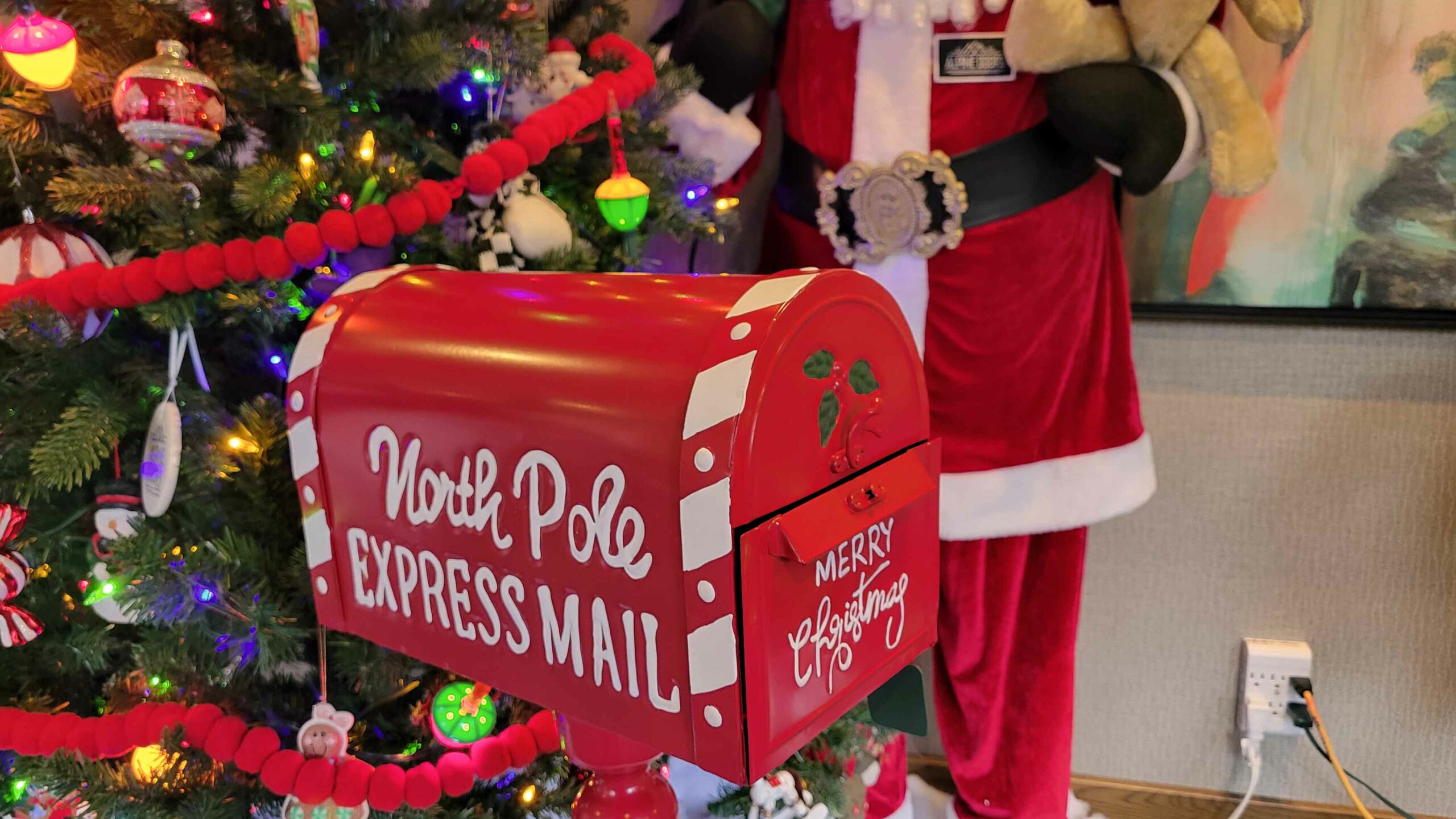 Who's ready to send a letter to Santa? Alpine Doors has a mailbox ready and waiting!