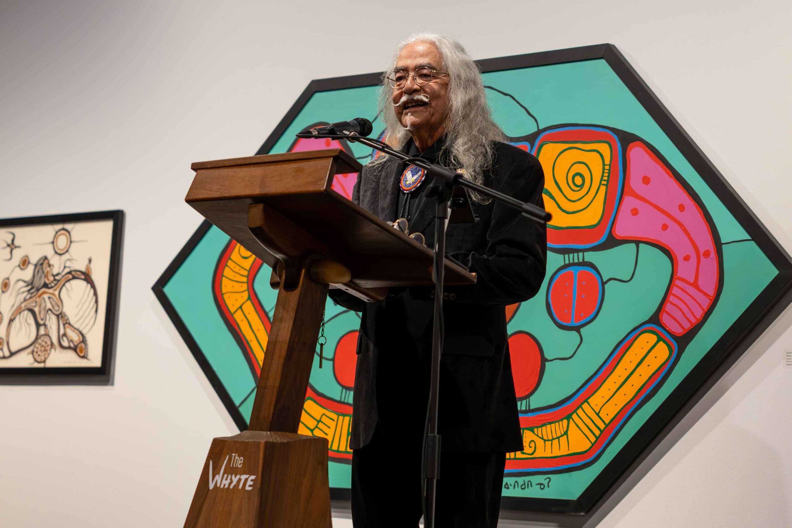 Joseph M. Sánchez speaks at the opening of The Ancestors Are Talking