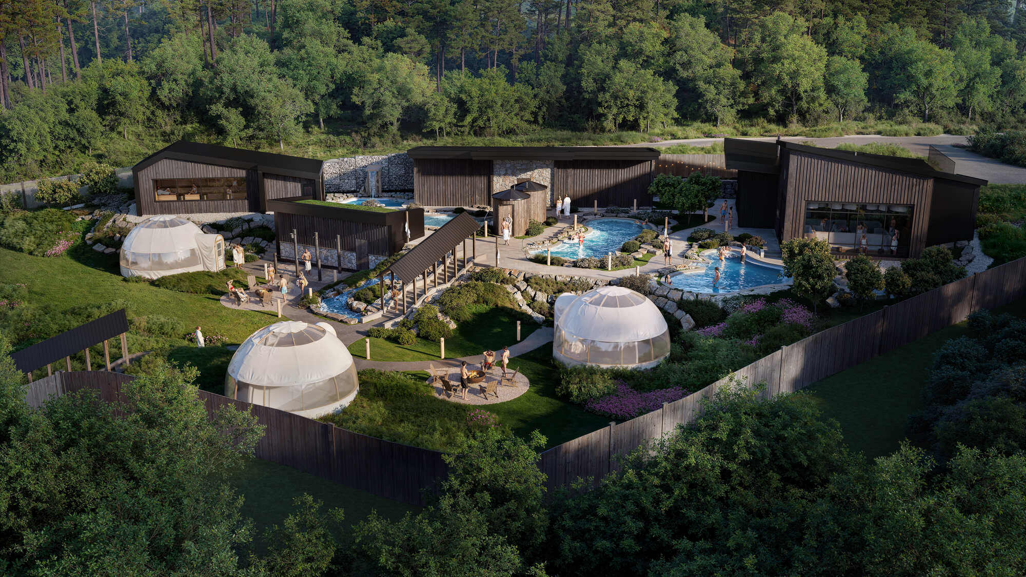 A rendering of the layout of Everwild Spa