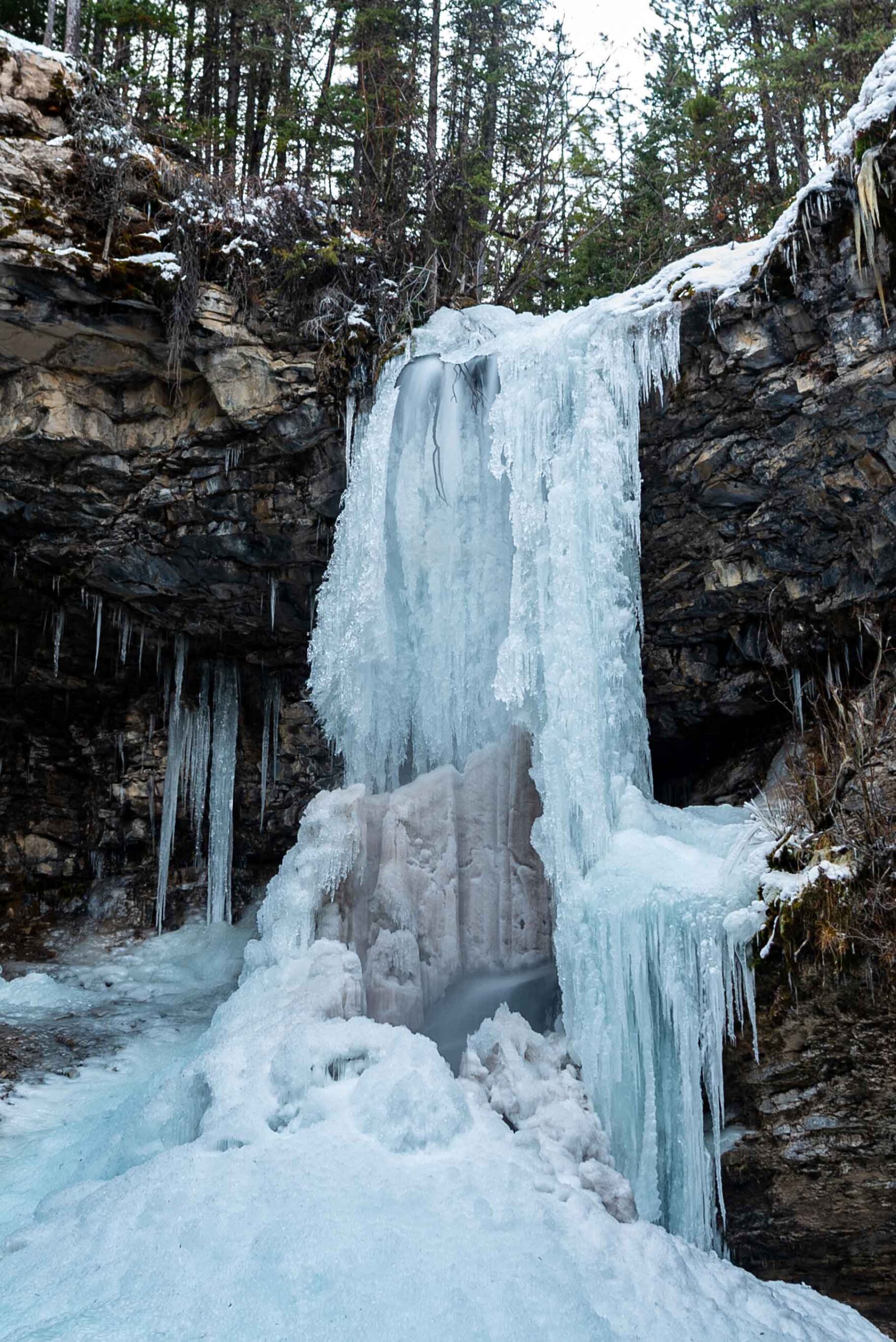 Visiting Troll Falls is a great thing to do in Kananaskis Country this winter.