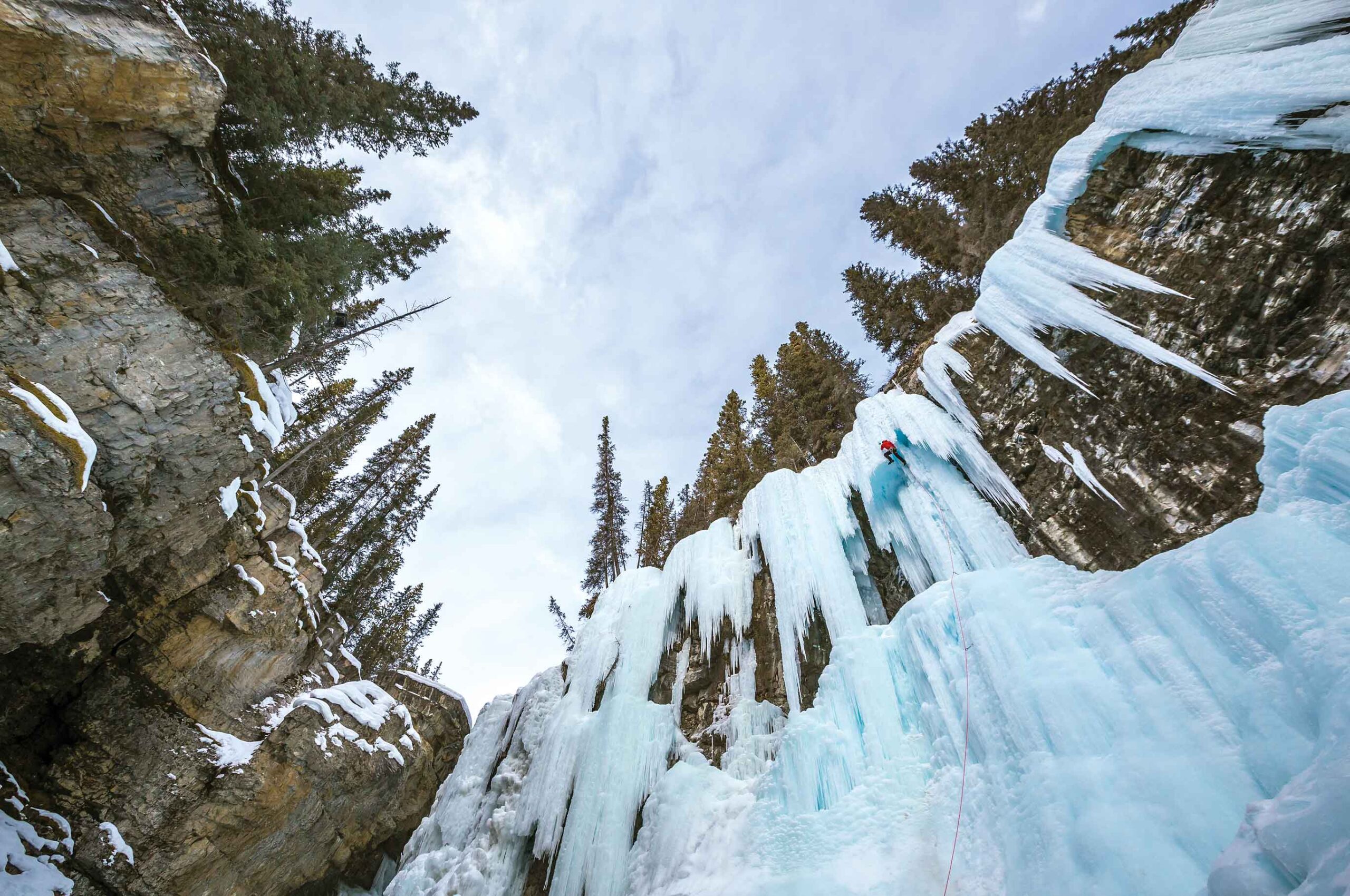 You can sometimes see ice climbers at Johnston Canyon, one of the iconic winter sights in Banff National Park