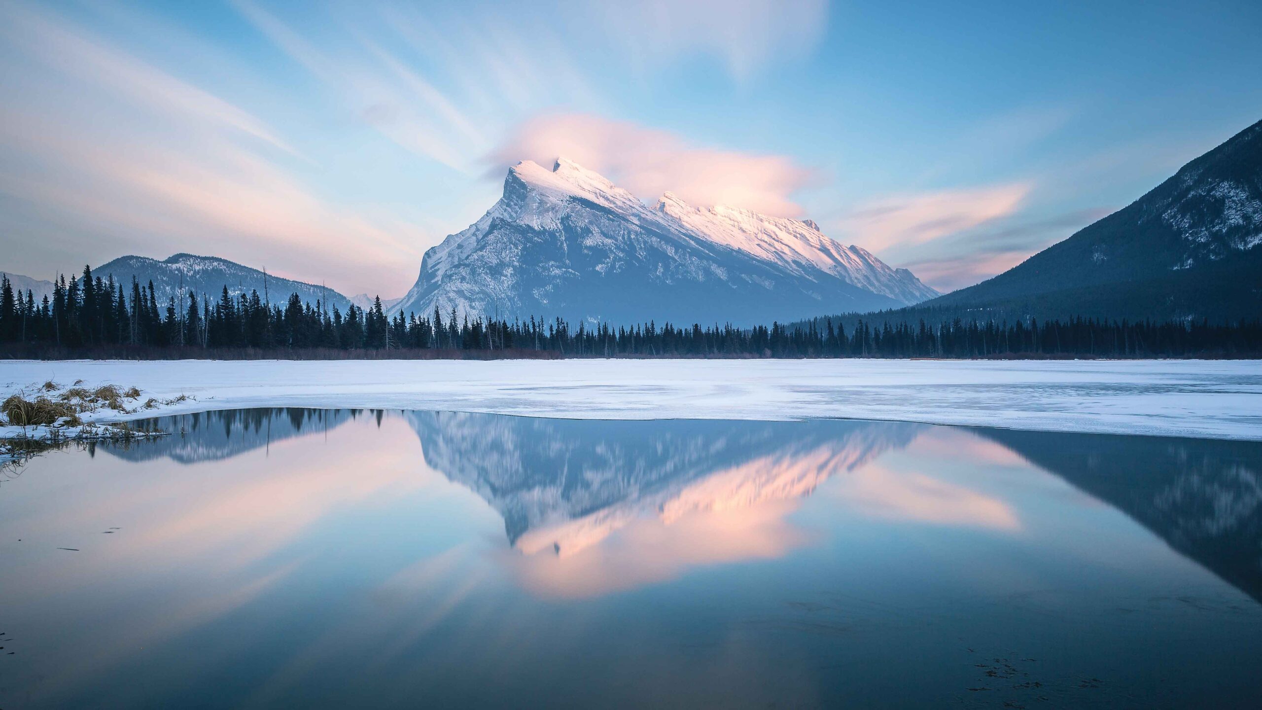Mount Rundle is one of the iconic winter sights that's easily accessible in Banff